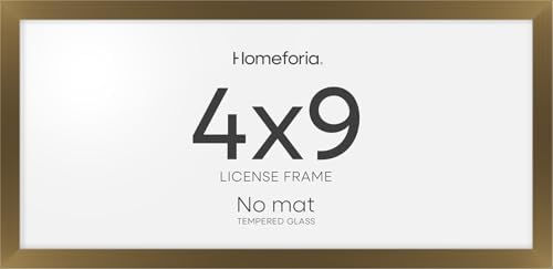Homeforia 4x9 Bronze Business License Frame, High-End Metal, Glass by Homeforia