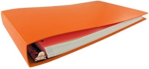 11x17 Landscape Binder - Durable Poly 3-Ring Document Organizer with 1.5 Inch Reinforced Angle D-Ring. Orange Portfolio Art Binder for Tabloid, Ledger Artwork Storage, Spreadsheets, Blueprints by Unknown