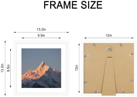 12x12 Picture Frame Set of 4 with Real Glass, Wall & Tabletop Display - Image 4