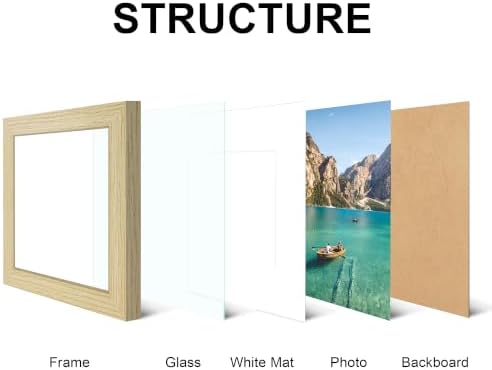 6x6 Picture Frame Set of 4 with Real Glass, Wall & Tabletop Display - Image 5