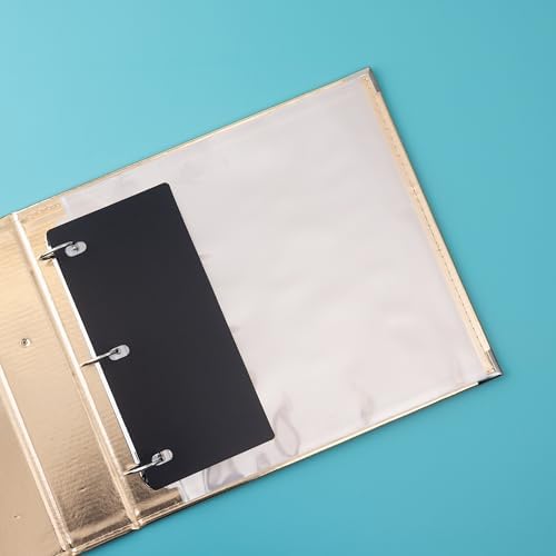 We R Memory Keepers 12x12 Gold Faux Leather Photo Album, Three Ring Binder, Protective Page Protectors, 5 Inserts, Scrapbooking Supplies - Image 5