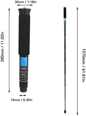 62 Inch Camera Monopod, 8 Sections Heavy Duty Monopod, Aluminum Photography Unipod Stick Trekking Pole with 1/4in to 3/8in Conversion Screw - Image 7