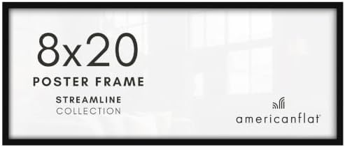 Americanflat 8x20 Picture Frame - Slim Molding - Black by Americanflat
