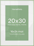 Homeforia 20x30 Green Picture Frame, High-End Metal, 16x24 Mat, Glass by Homeforia