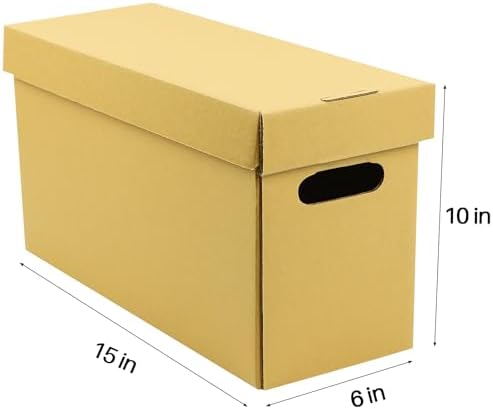 Lineco, Archival Storage Cartons, Acid-Free, 6x15x10 in, Tan, Pack of 5 - Image 2