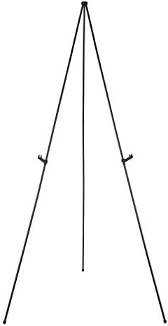 Amazon Basics Easel Display Stand, Instant Floor Poster, Lightweight, Collapsible and Portable with Tripod Base, Black Steel (supports 5 pounds) by AmazonBasics