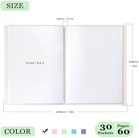 Tamaki Binder with Plastic Sleeves for A4 Size, 30 Pocket, 1 Pack, White - Image 2