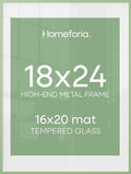 Homeforia 18x24 Green Poster Frame, High-End Metal, 16x20 Mat, Glass by Homeforia