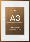 Homeforia A3 Bronze Picture Frame, High-End Metal, A4 Mat, Glass by Homeforia