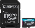 Kingston Canvas Go Plus 64GB microSD Card | Up to 200MB/s | Class 10, UHS-I, U3, V30, A2 | SDCG4/64GB by Unknown