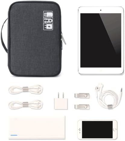 Lanola Custom Personalized Travel Cable Organizer Bag, Electronic Accessories Case Portable Double Layer Cable Storage Bag with DIY Dividers & Custom Photo Text for Men Women (Black) - Image 7