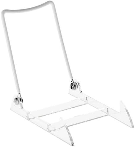 GIBSON HOLDERS 3PL Adjustable White Wire and Clear Acrylic Display Easel, 3.875" W x 5.375" D x 5.25" H, Pack of 3 by GibsonHolders