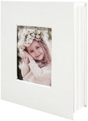 Photo Album 4x6 100 Pockets, Linen Cover Top Loader Vertical, Slip-in Picture White Pockets Albums for Wedding, Family, Anniversary, Baby, Vacation by HenPisen