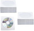 200 PCS CD DVD Sleeves, Premium White Paper CD DVD Sleeves Envelope Sleeves Holder with Clear Window and Close Flap 120 Gram Weight Paper Compatible with Standard Size CD DVD by QoTang