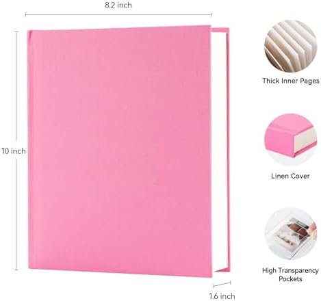 Instax Mini Photo Album with Writing Space, Linen Cover, Pink - Image 2