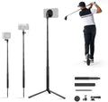 Monopod and Tripod Selfie Stick to Record Golf Swing Training Aid with Ground Spike Stake & Gopro Adapter & 1/4" Screw, Magnetic Golf Phone Holder Compatible with Magsafe iPhone by CAMOLOGEEK