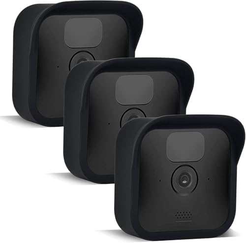 Silicone Cover Case for All-NEW Blink (3rd Gen), 3 Pack Weather Resistant Protective Cover Cover for Blink Indoor Outdoor Home Security Camera (Black) by Hisewen