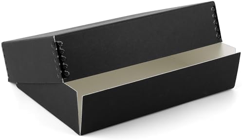 Lineco Museum Archival Storage Box, Drop Front, 8.75x10.75x3 in, Black by Lineco