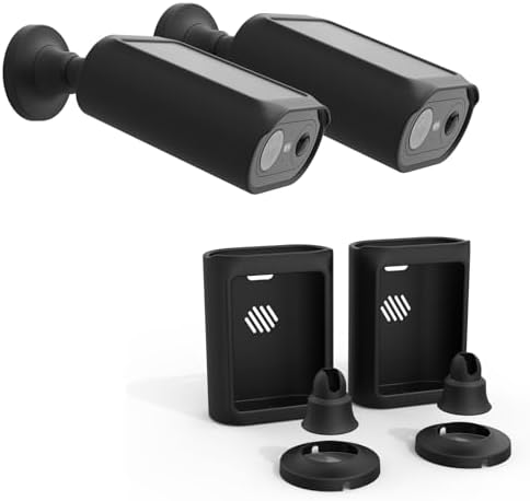 Protective Silicone Housing Cover Skin for AOSU SolarCam P1 SE and AOSU SolarCam P1 Max Cameras,Compatible with AOSU Solar Security Cameras Wireless Outdoor Accessories (2 Pack,Black) by Koroao