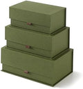Soul & Lane - Decorative Photo Storage Boxes with Lids, Set of 3, Green by SoulLane