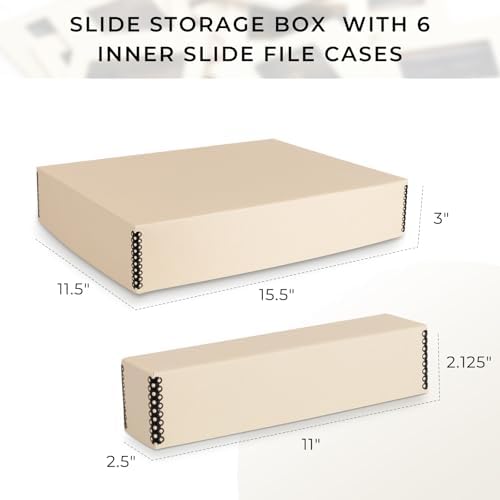 Golden State Art, Archival Slide Storage Box, Tan, 15.5"x11.5"x3" - Image 2