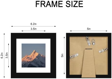 5x5 Picture Frame Set of 4 with Real Glass, Wall & Tabletop Display - Image 4