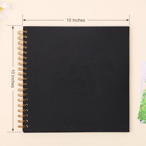 Scrapbook Photo Album 10x10 Inches 80 Pages Linen Cover Black - Image 3