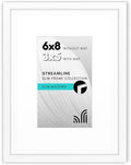 Americanflat 6x8 Picture Frame - Matted to 3x5 - Slim Molding - White by Americanflat