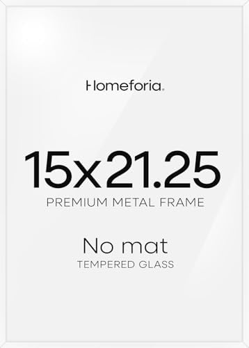 Homeforia 15x21.25 White Puzzle Picture Frame, High-End Metal, Glass by Homeforia