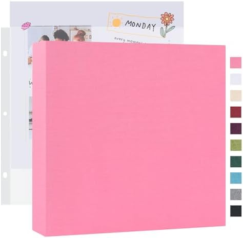 Mublalbum 12x12 Inch 3 Ring DIY Scrapbook Photo Album 40 Pages, Pink by Mublalbum