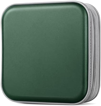 CD/DVD Case Wallet, 48 Capacity, Dark Green, Plastic, Portable Storage Organizer by Bivisen