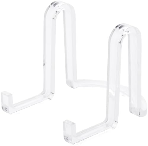 Plymor Clear Acrylic Ribbon-Style Display Easel, 3.75" H x 3.875" W x 5" D (24 Pack) by Plymor