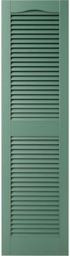 Ekena Millwork Lifetime Vinyl LL1S14X03100FG Standard Cathedral Top Center Mullion, Open Louver Vinyl Shutters, w/Installation Shutter-Lok's & Matching Screws (Per Pair), 14 1/2"W x 31"H, Forest Green - Image 2