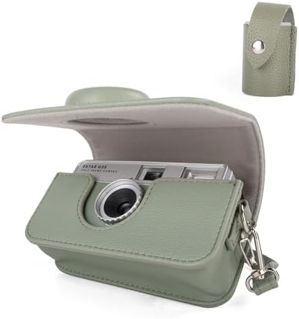 Protective Case Compatible for Kodak EKTAR H35 H35N Half Frame Film Camera, PU Leather Bag for Kodak Ultra F8/F9/VIBE 501F/I60 Camera with Shoulder Strap & 135 Film Storage Case - Green by HIYQIN