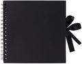 Vienrose Scrapbook Photo Album, 8x8 Inches, 40 Pages, Black, Silk Ribbon by Vienrose