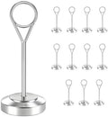 Radezon 12 Pcs Silver Table Number Holders, 4 Inch Tall Place Card Holders for Table, Sturdy Photo Picture Holders with Anti-Tip Base for Wedding Reception, Party, and Event Centerpiece by Radezon