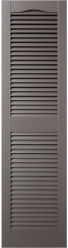 Ekena Millwork Lifetime Vinyl LL1S12X05500MS Standard Cathedral Top Center Mullion, Open Louver Vinyl Shutters, w/Installation Shutter-Lok's & Matching Screws (Per Pair), 12"W x 55"H, Musket Brown - Image 2