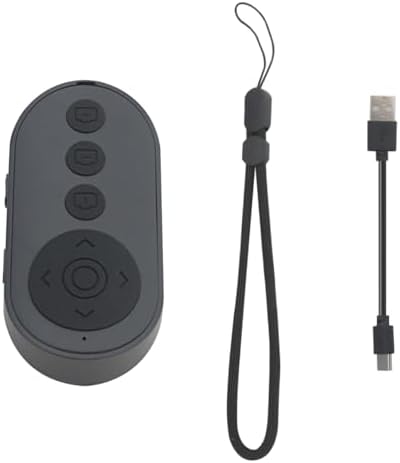 Upgraded Wireless Phone Camera Remote Control with Zoom in/Out, Versatile Shutter for iPhone, Page Turner for e-Book Reading, Short Video Scroller for Ti*ktok (Black) by Suifaqi