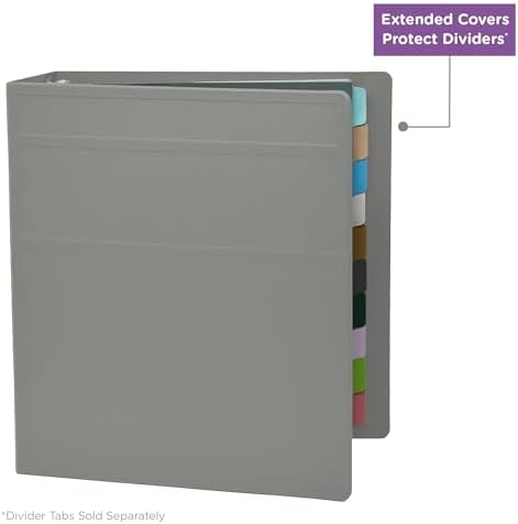Carstens 3-Inch Heavy Duty 3-Ring Binder - Side Opening, Ash Gray, Durable Plastic, Precision No-Gap Rings, Waterproof Cover, No Pockets, Holds 400 US Letter Sheets, BPA-Free, Made in USA (1742-3R) - Image 5