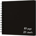 DIY Scrapbook Album 7x7 Inch, Hardcover Kraft Paper Scrap Book Photo Album, Blank Page Memory Scrap Book for DIY Crafts, Traveling, Wedding, Anniversary, Birthday, 40 Pages (20 Sheets), Black by Sprsthai
