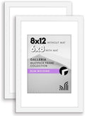 Americanflat 8x12 Picture Frame 2-Pack - Matted to 6x8 - White by Americanflat