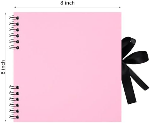Scrapbook Photo Album DIY 8x8 Inch Thick Kraft 40 Pages Pink - Image 3
