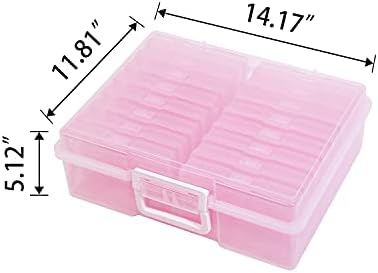 4" x 6" Photo Storage Case with Handle, 16 Inner Photo Organizer Keeper, Extra Large Storage Picture Boxes, Seed Storage, Transparent Craft Keeper (Purple) - Image 3