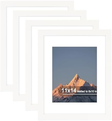 11x14 Picture Frame Set of 4 with Real Glass, Wall Mount by SZYUU