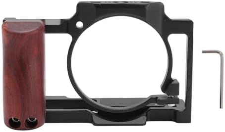 Jiawu Camera Video Cage for ZV1 Precise Design with Wooden Handle Grip for Improved Stability and Filming Experience (Black) - Image 6