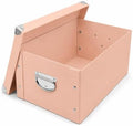 GUOZI Collapsible Storage Box, Decorative Memory Box with Lid & Metal Reinforced Corners, Cardboard File Bin with Handles, Organizer Gift Box for Keepsake Toy Photos Office Nursery Wardrobe Bookshelf by GUOZI