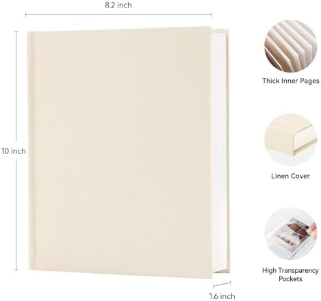 Instax Mini Photo Album with Writing Space, Linen Cover, Beige - Image 2