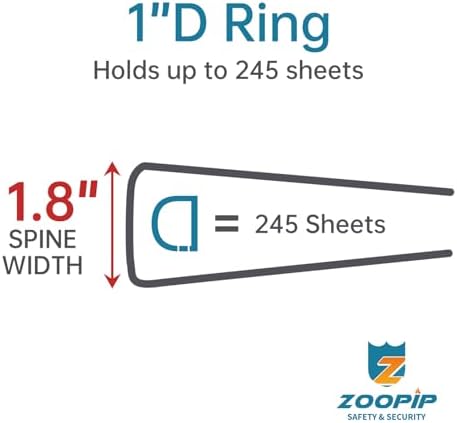 Fireproof 3 Ring Binder with Zipper, 1" D Rings Holds 245 Sheets - Image 3