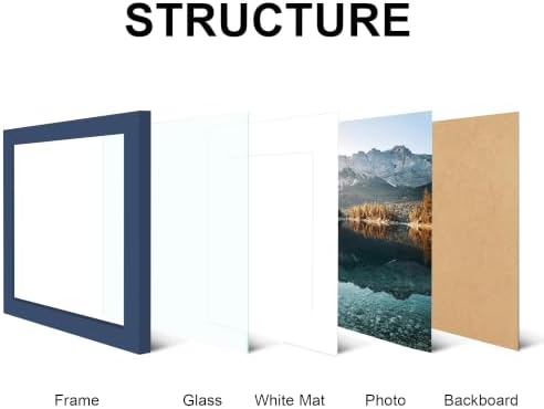 8x8 Picture Frame Set of 4 with Real Glass, Wall & Tabletop Display - Image 5