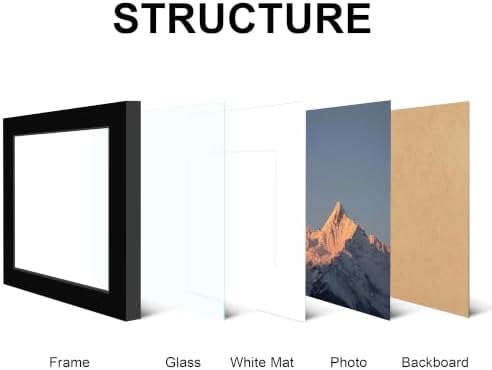 6x6 Picture Frame Set of 4 with Real Glass, Wall & Tabletop Display - Image 5